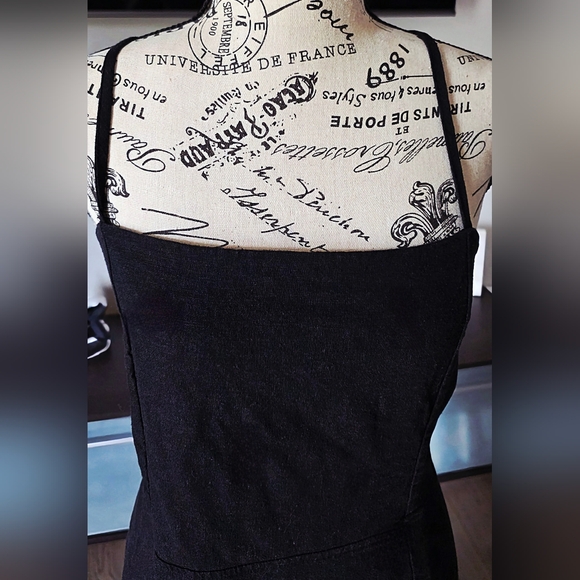 Women's Plus Size 16 Little Black Dress LBD Corset Back Lace Up Midi Slit Strap - Picture 5 of 16